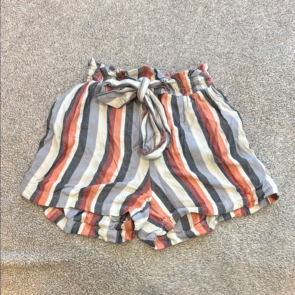 Hollister High Waist Blue and Pink Paper Bag Shorts